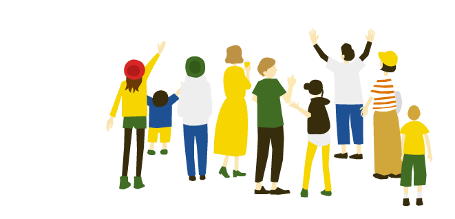 盛り上がる人々